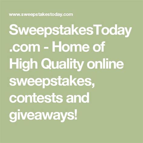 sweepstakestoday.com|sweepstakes sign up.